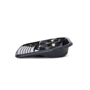 Savic Butler Futter- Und Trinkschale Mit Tablett Marmor Schwarz/Gold