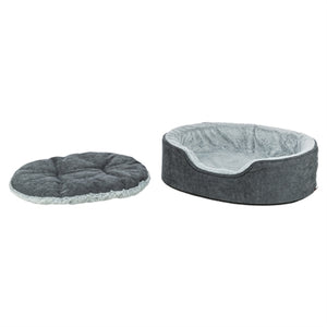 Trixie Vital Hundekorb Lino Soft Oval Grau / Hellgrau