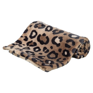 Trixie Hundedecke Leo Soft Plüsch Braun / Panther Print