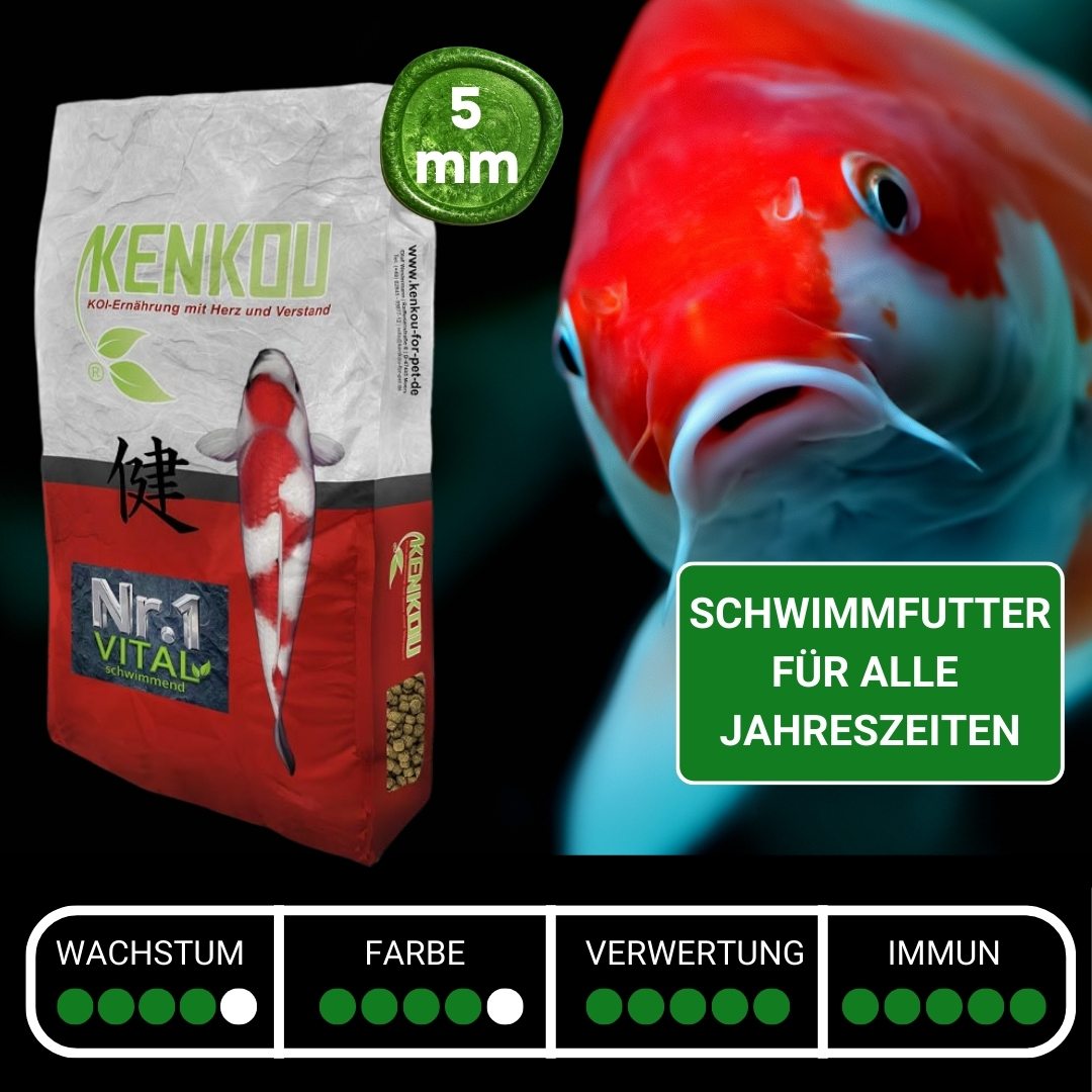 KENKOU® Nr.1 VITAL - 5mm Koifutter schwimmend – Ansicht 2