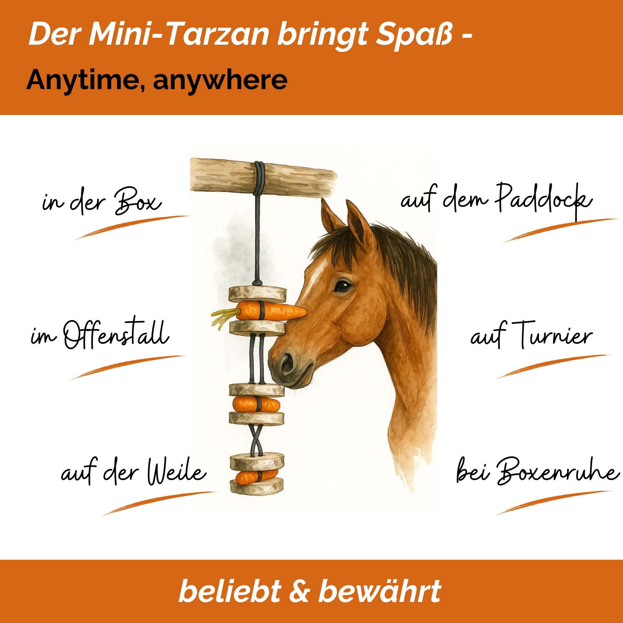Pferdespielzeug Mini-Tarzan - Spielzeug für Pferde und Ponys gegen Langeweile - Pferdebeschäftigung – Ansicht 2