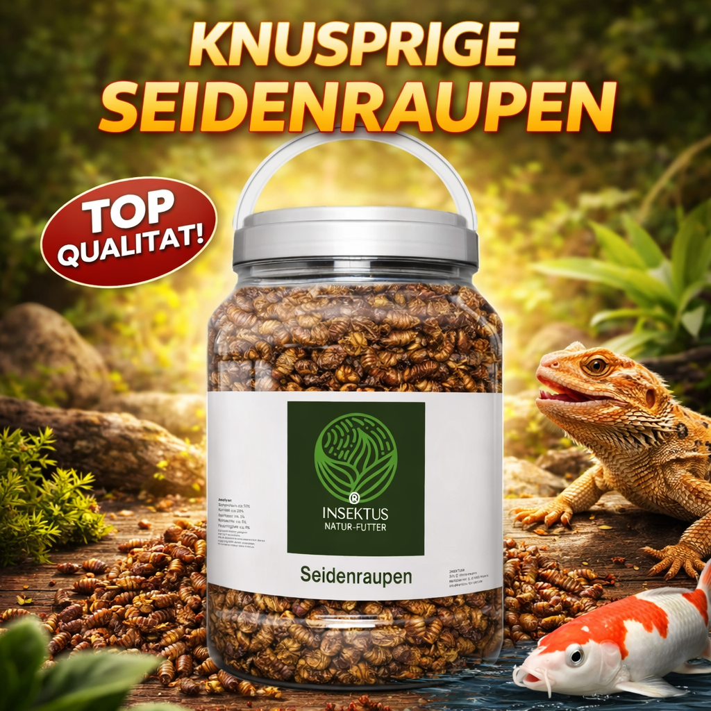 Seidenraupen von Insektus® im Vorratsbehälter 2.5L. – Ansicht 2