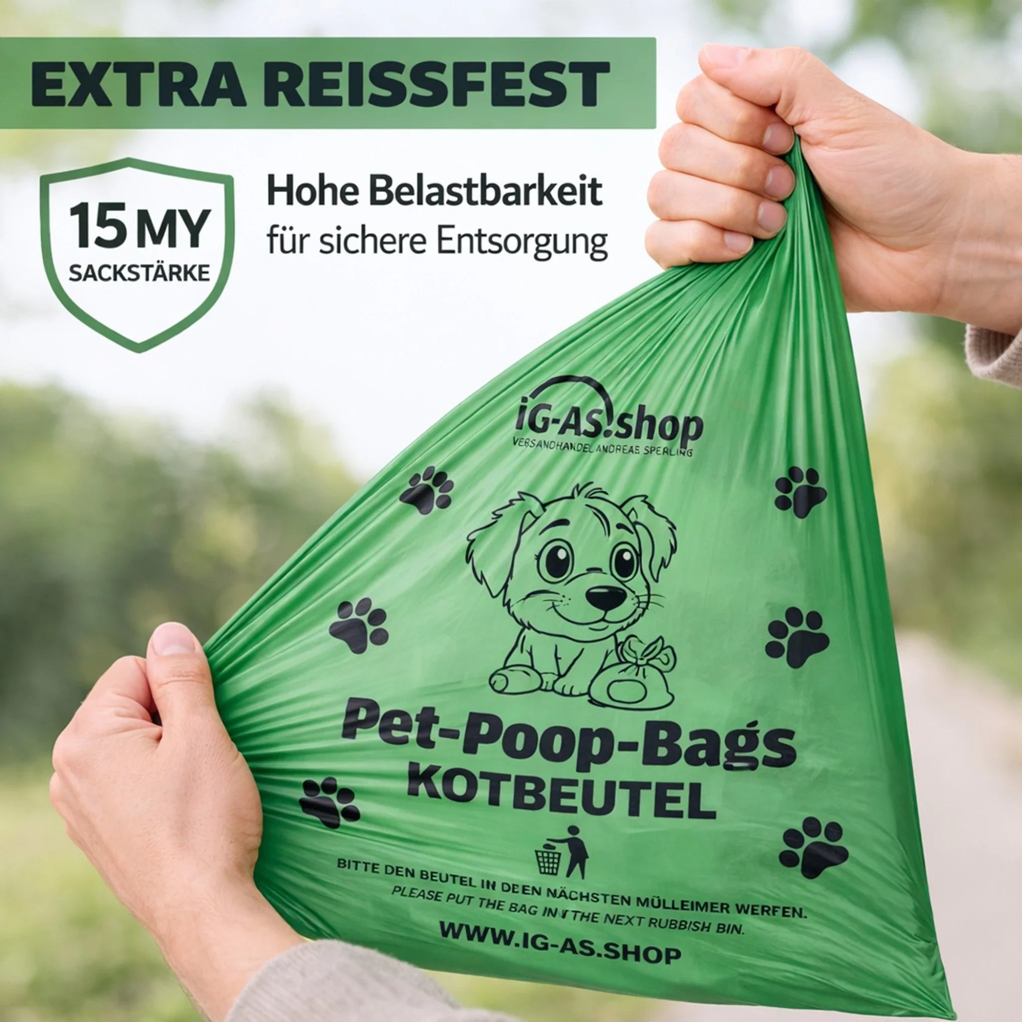 Dog Poop Bags with Forest Berry Scent on a Roll – 360 Bags (24 Rolls)
