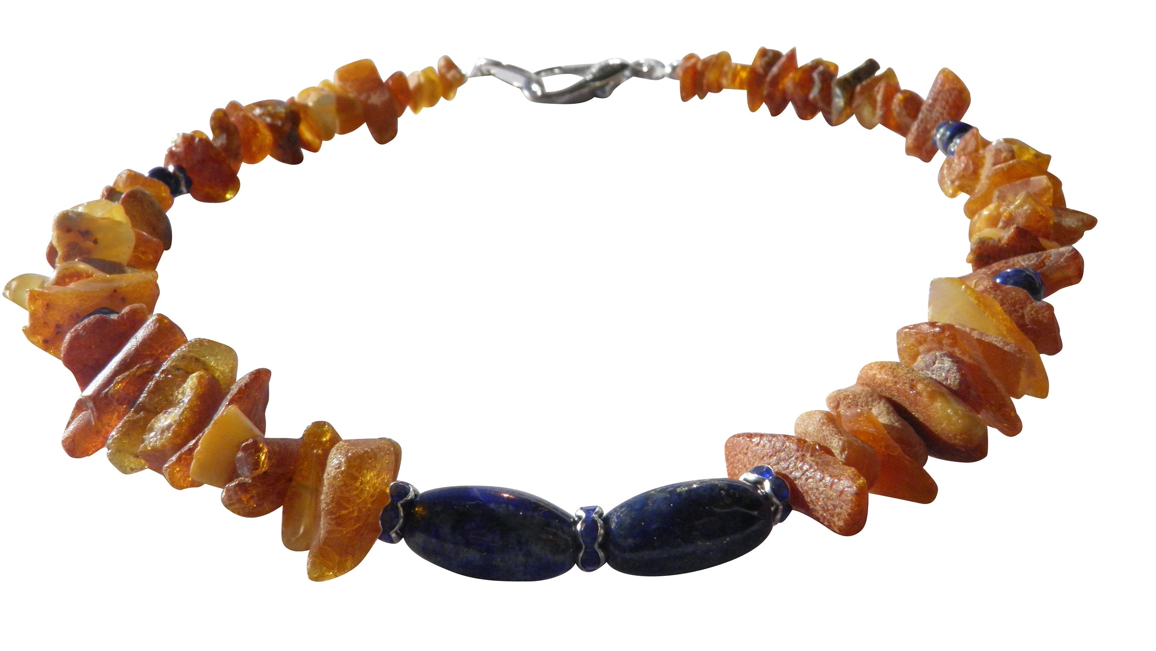 Hunde Bernsteinkette Lapislazuli Länge 43 cm – Ansicht 2