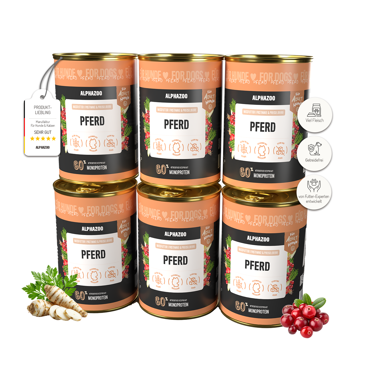 Monoprotein Pferd Nassfutter für Hunde – Ansicht 2