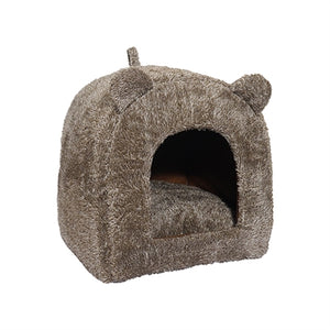 40 Winks Palisander-Katzenkorb Iglu Teddybraun