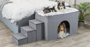 Trixie Korbhaus Harvey Mit Treppe Grau/Weiss