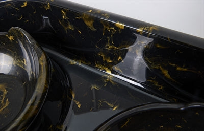 Savic Butler Futter- Und Trinkschale Mit Tablett Marmor Schwarz/Gold