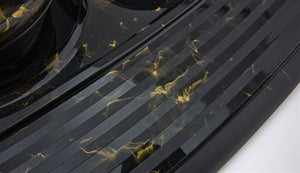 Savic Butler Futter- Und Trinkschale Mit Tablett Marmor Schwarz/Gold