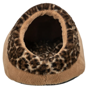 Trixie Katzenkorb Iglu Leo Plüsch Braun / Pantherdruck