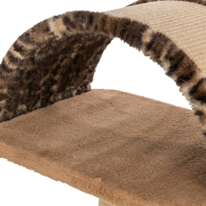 Trixie Kratzbaum Leo Panther Print Lair Mit Bogen Braun