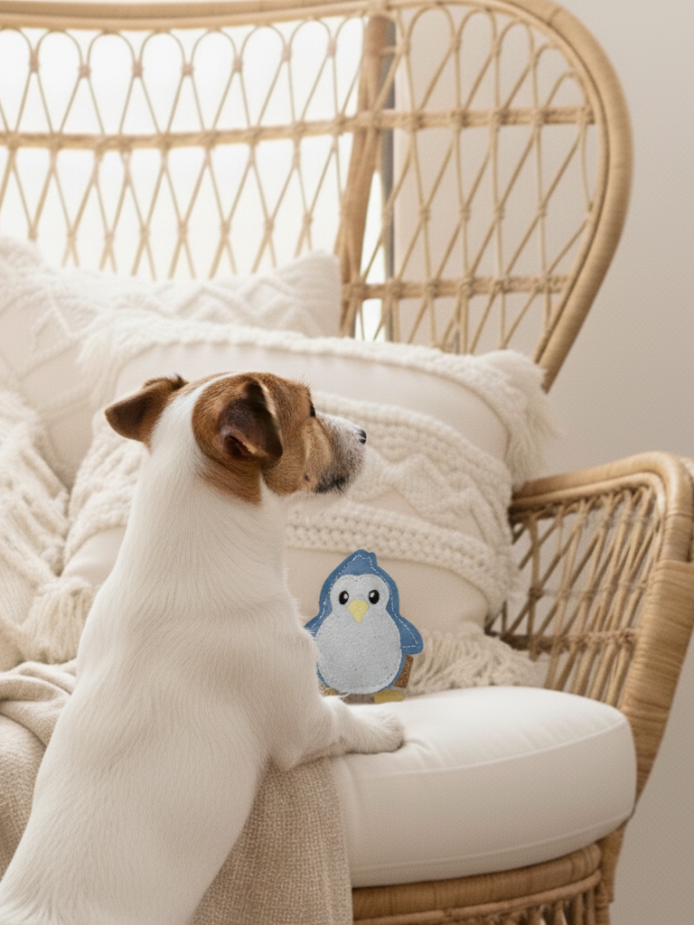 BUDDY. Hundespielzeug aus Leder "Kleiner Pinguin"