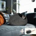 Handgemachte Wollgefilzte Katzenhöhle Farbe: Graphitgrau